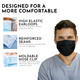 Disposable Black Face Masks - 50 PCS